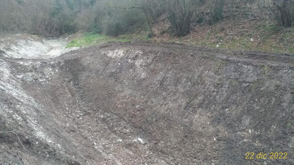  - Realizzazione bacino di deposito a monte della briglia. Lavori ultimati.